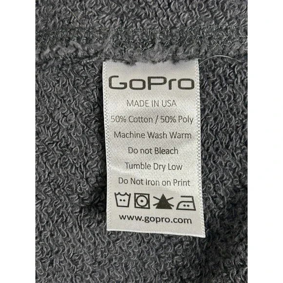 GoPro Zip Hoodie Full Zip Sweatshirt Men's Size LARGE Logo Camera Gray Jacket - Picture 13 of 14